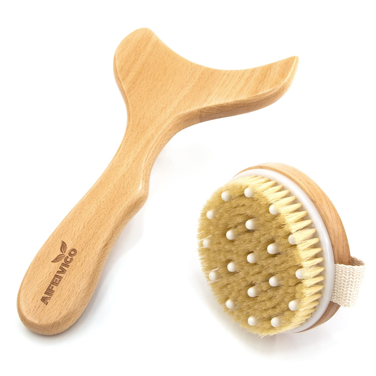 Aifeivico Lymphatic Drainage Paddle & Dry Brush - Anti-Cellulite Gua Sha Tool For Body Sculpting