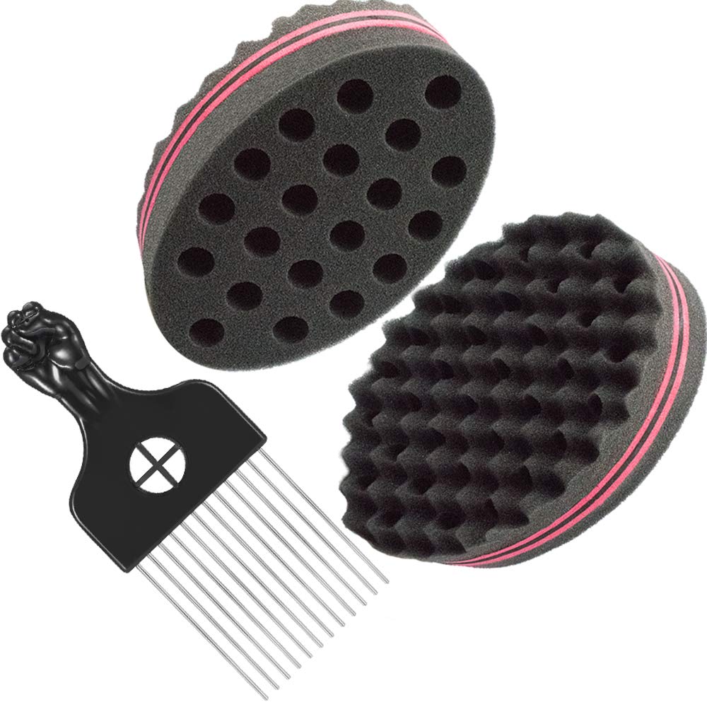 Bheart Hair Sponge Brush 3 Pack - Magic Twist Dreads Locking Tool For Men & Women, Foam