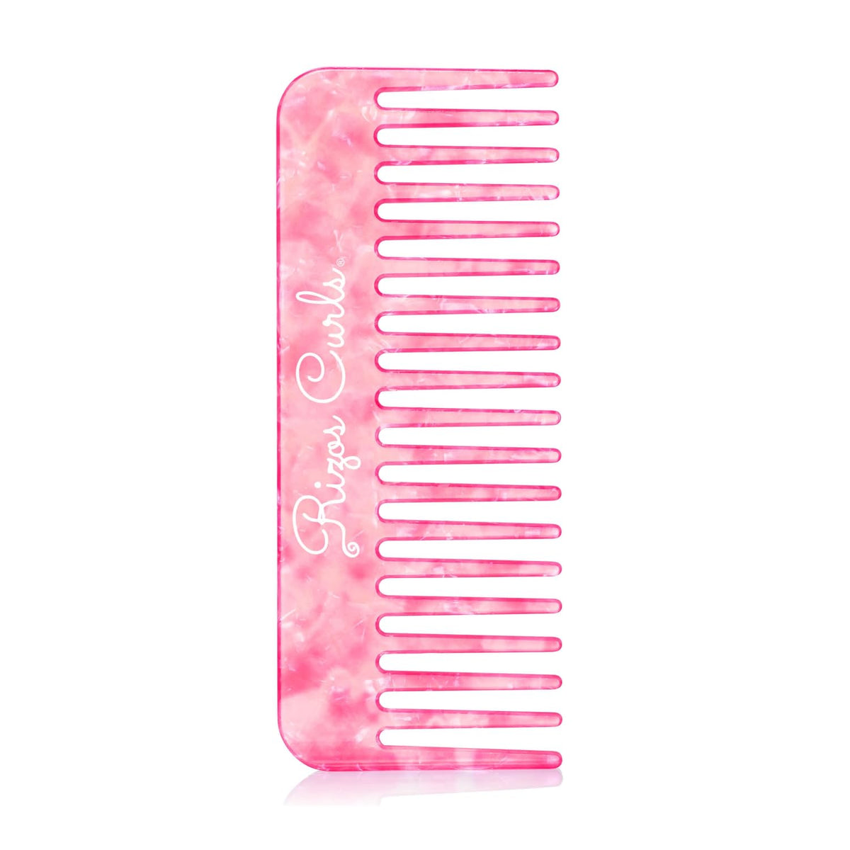 Rizos Curls Wide Tooth Comb - Pink Shower Detangling & Styling Comb For All Hair Textures