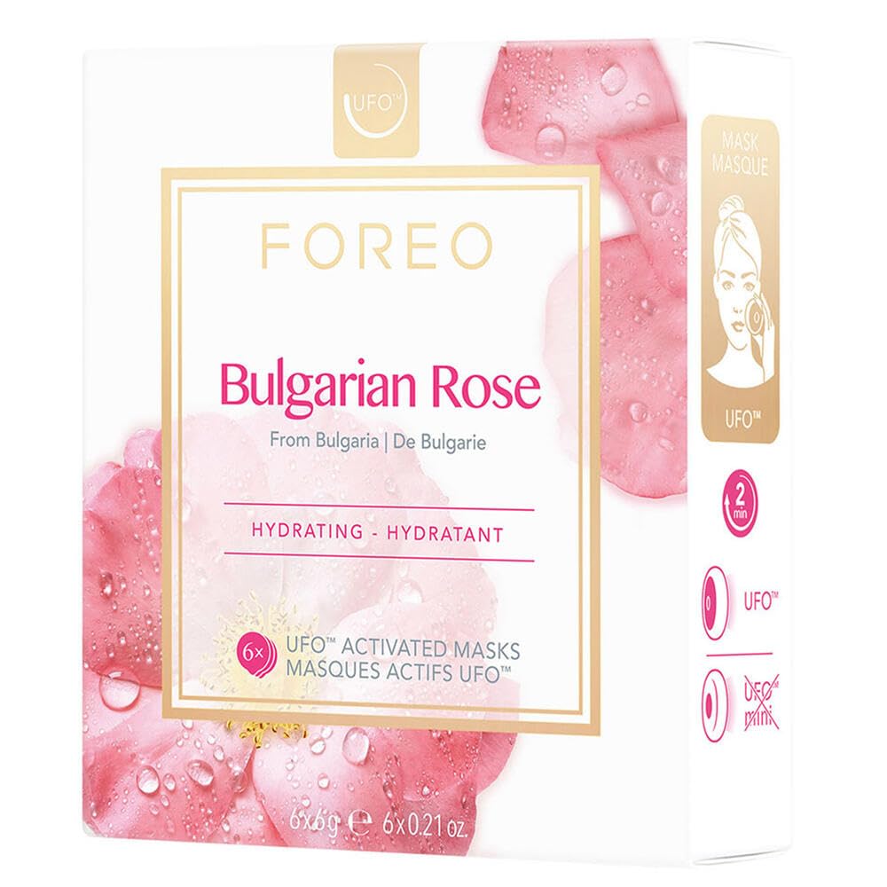 Foreo Ufo Anti-Aging Activated Mask Treatment, Bulgarian Rose, 6 Pack, 0.21 Ounce