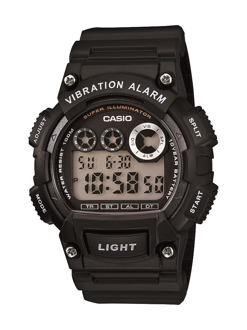 Casio W735H Men'S Digital Watch - 100M Water Resistant, Stopwatch, Led Light, Dual Time