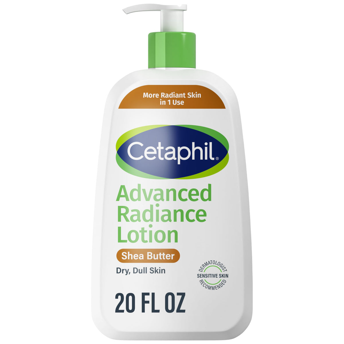 Cetaphil Advanced Radiance Body Lotion With Shea Butter, 20 Oz, Fragrance Free, Hypoallergenic