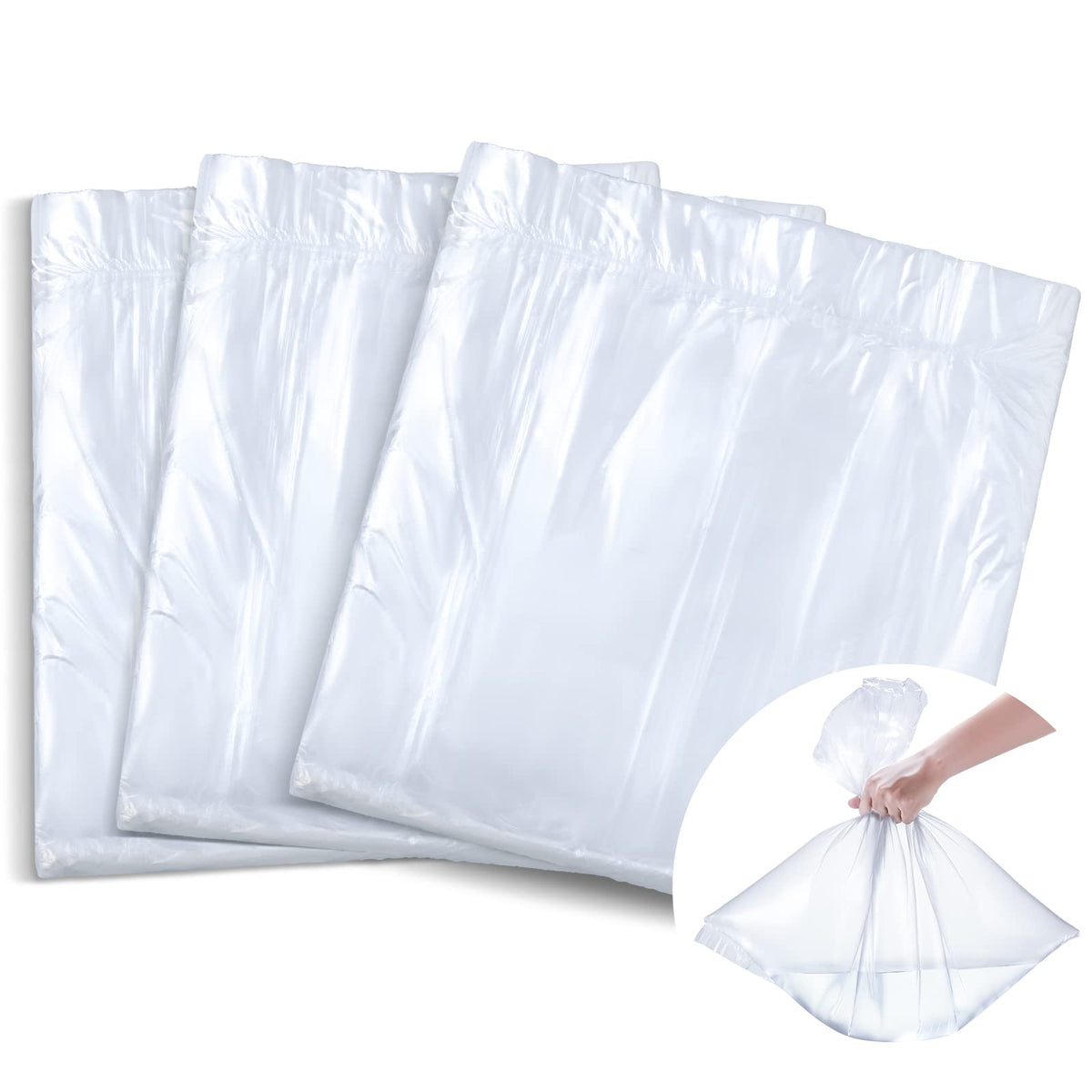 Chinco 100 Pcs Disposable Foot Tub Liners, 25X23 Inches, Portable Bath Bags For Spa & Home Use