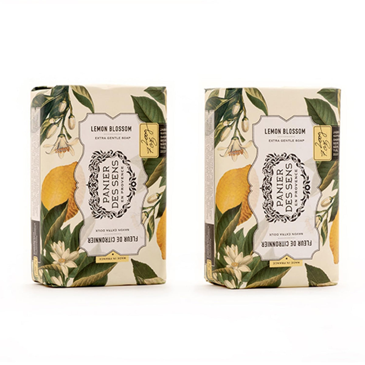 Panier Des Sens Lemon Blossom Shea Butter Soap Bars - 95% Natural, 2 Bars, 7Oz Each