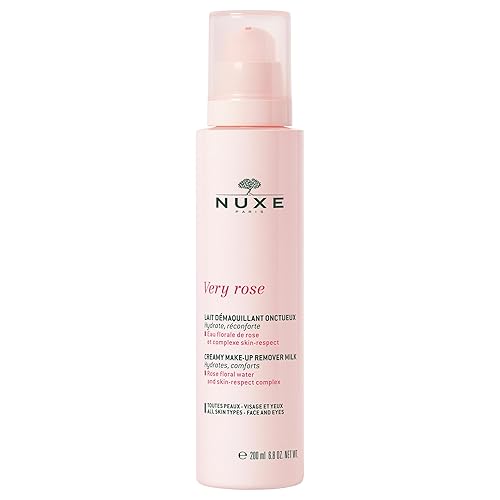 Nuxe Very Rose Vegan Make-Up Removing Milk, Moisturizing Cleanser For Face & Eyes, 6.8 Oz