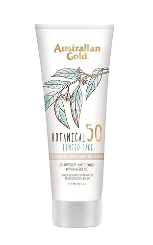 Australian Gold Botanical Spf 50 Tinted Face Sunscreen, Matte Finish, Sensitive Skin, 3 Oz