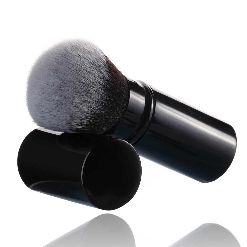 Sinide Retractable Kabuki Makeup Brush Set - Black Professional Foundation Travel Kit