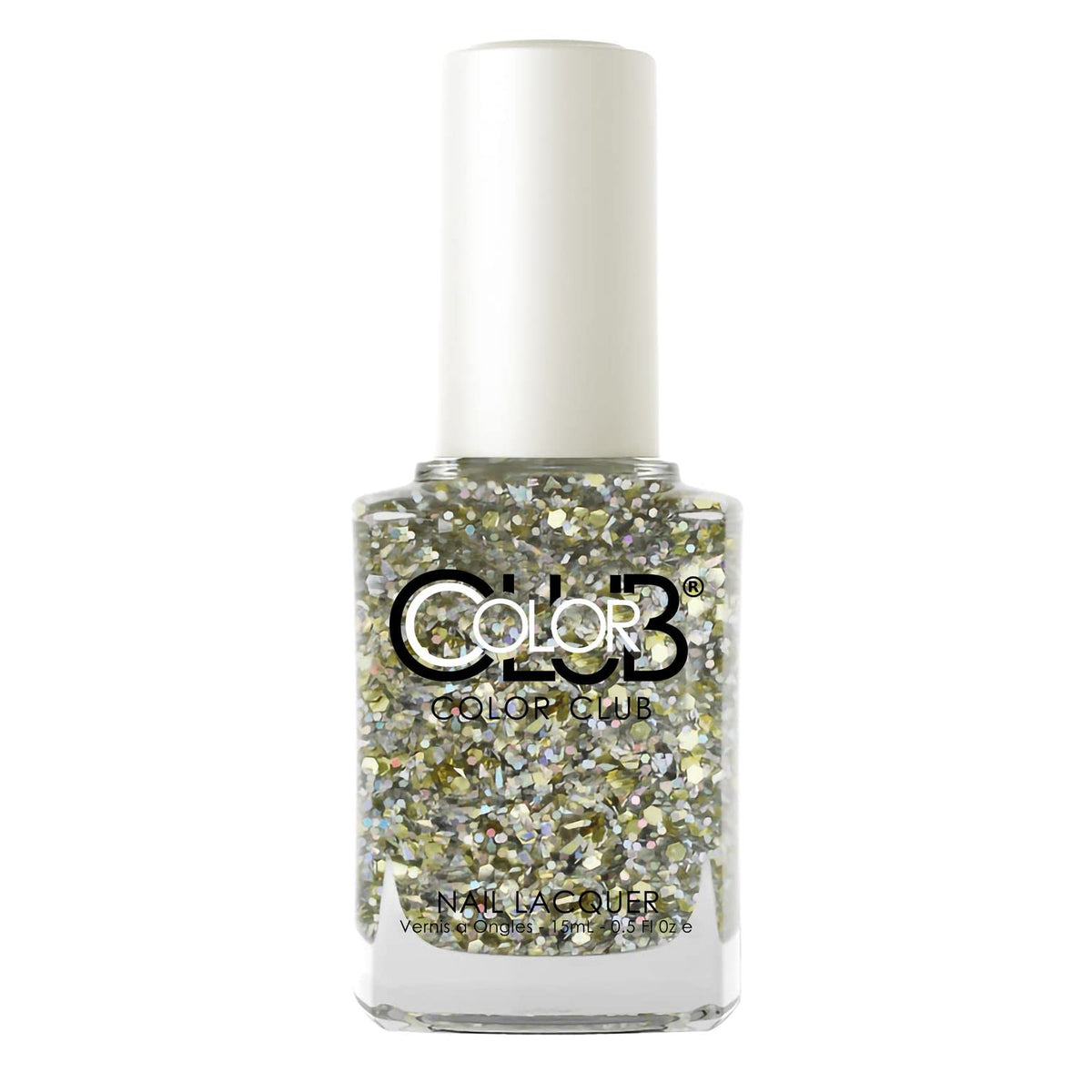 Color Club You Rock! Gold Glitter Nail Lacquer 0.5 Fl Oz - Long-Lasting Nail Polish