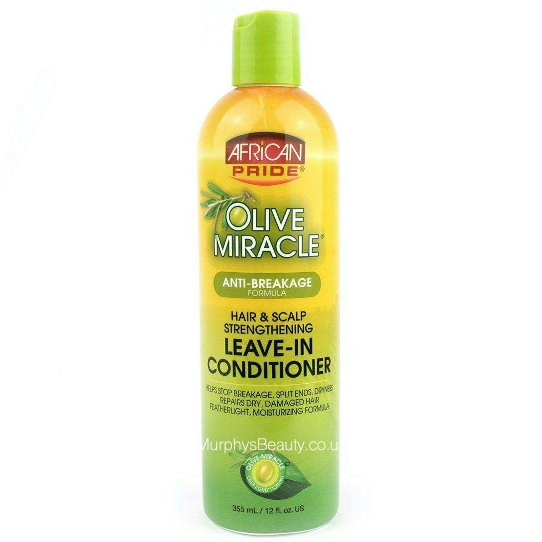 African Pride Olive Miracle Leave-In Conditioner, 12 Fl Oz - Moisturizing Hair Care