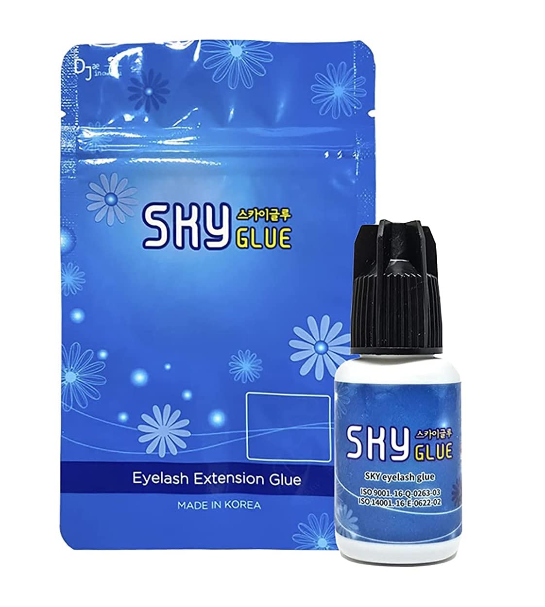 Sky Glue Super Strong Eyelash Extension Adhesive 5ml - Fast Drying, Long Lasting, Black Bonding