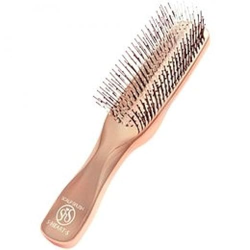 To Heart S-Heart-S Scalp Brush - Gold/White/Black, Nylon, 1 Count - Hair Care Tool