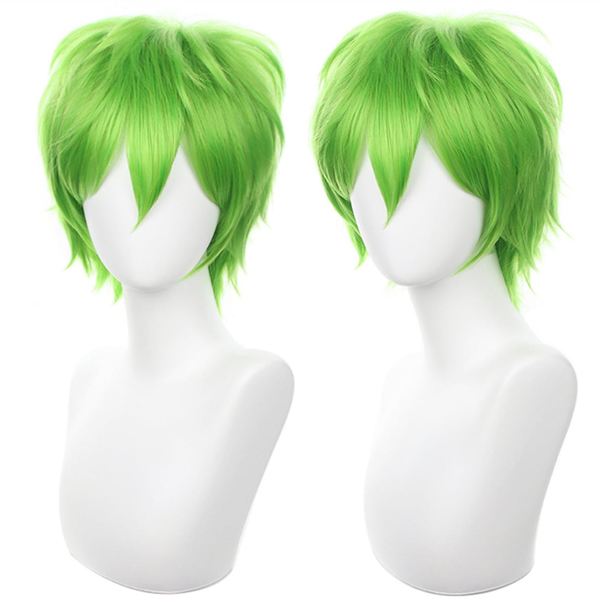 COSPLAZA Green Short Spiky Fluffy Heat Resistant Synthetic Hair Wig for Men Women Halloween