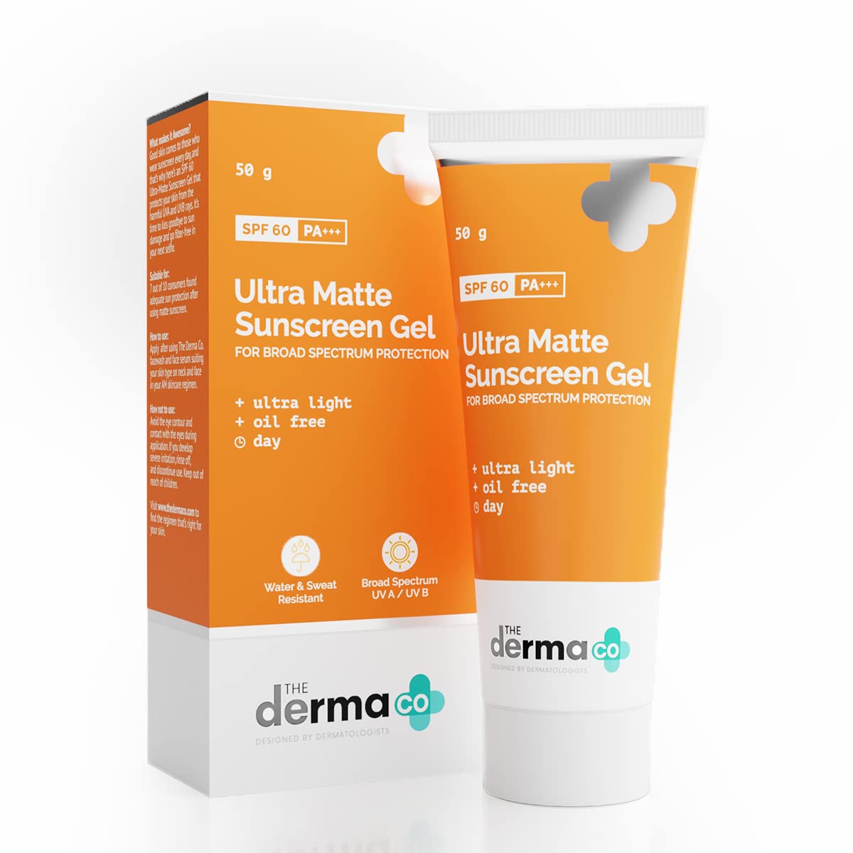 The Derma Co Ultra Matte Sunscreen Gel Spf 60 | Oil-Free, Acne-Prone Skin, 1.76 Oz