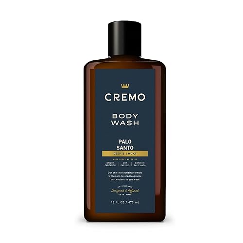 Cremo Body Wash For Men, 16 Fl Oz, Bright Cardamom, Dry Papyrus & Palo Santo Scent