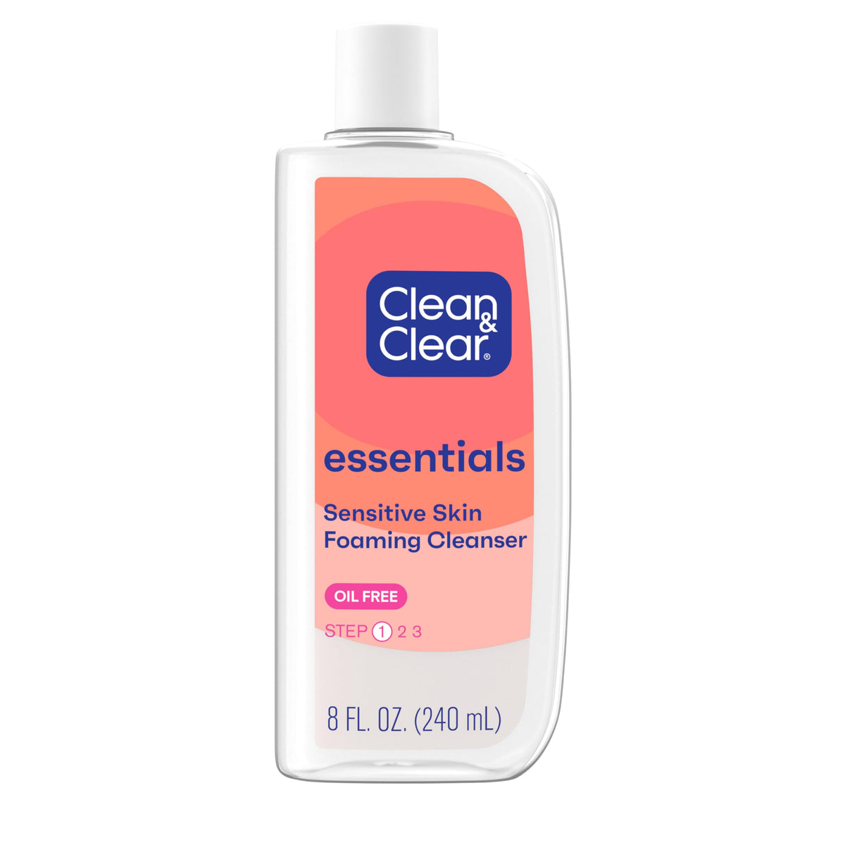 Clean & Clear Essentials Foaming Facial Cleanser, Oil-Free, 8 Fl Oz - Acne Breakout Remover