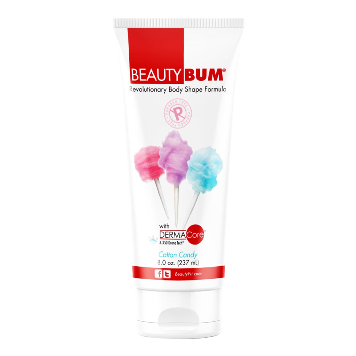 Beautyfit Beautybum Muscle Toning Lotion - Tightens & Firms Skin - Cotton Candy, 8 Oz