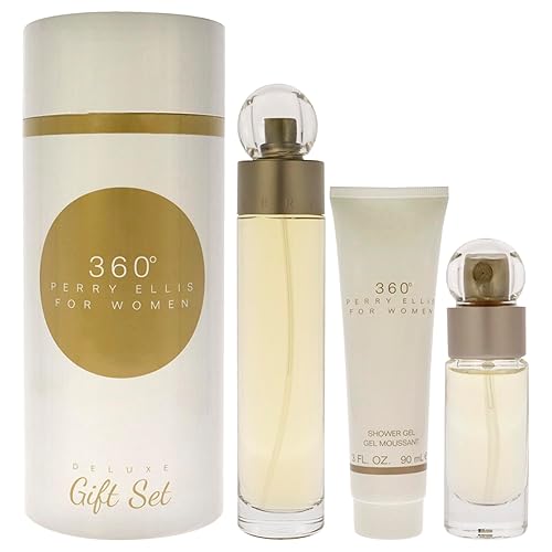 Perry Ellis 360 Women’S Gift Set - 3.4Oz Edt Spray, 0.25Oz Edt, 3Oz