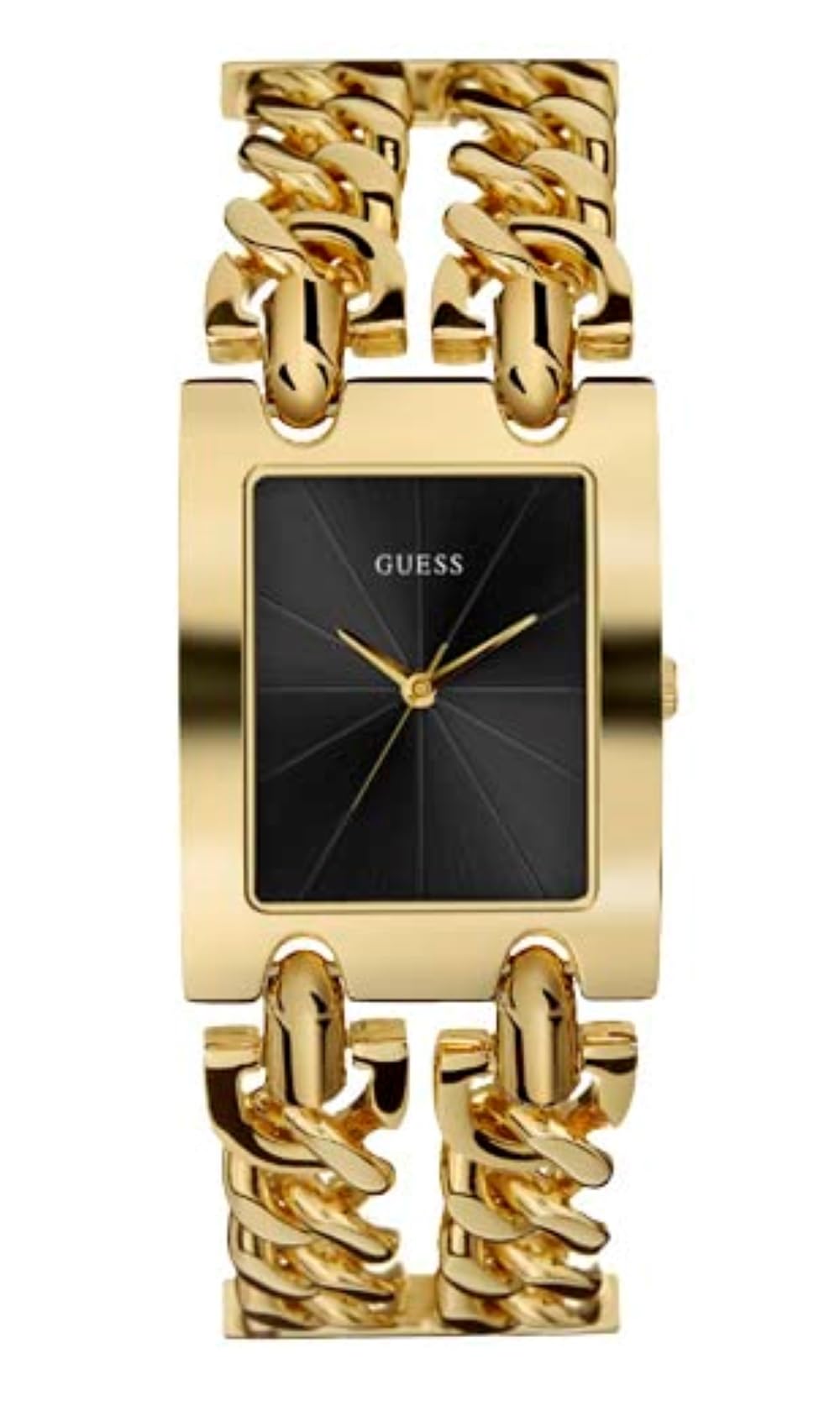 Guess Women'S Gold Quartz Watch, Stainless Steel Strap, Model U1117L5, Stylish Black Dial