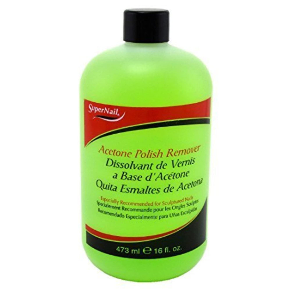 Supernail Acetone Polish Remover, Clear, 16 Fl Oz - Fast-Drying Nail Care Solution