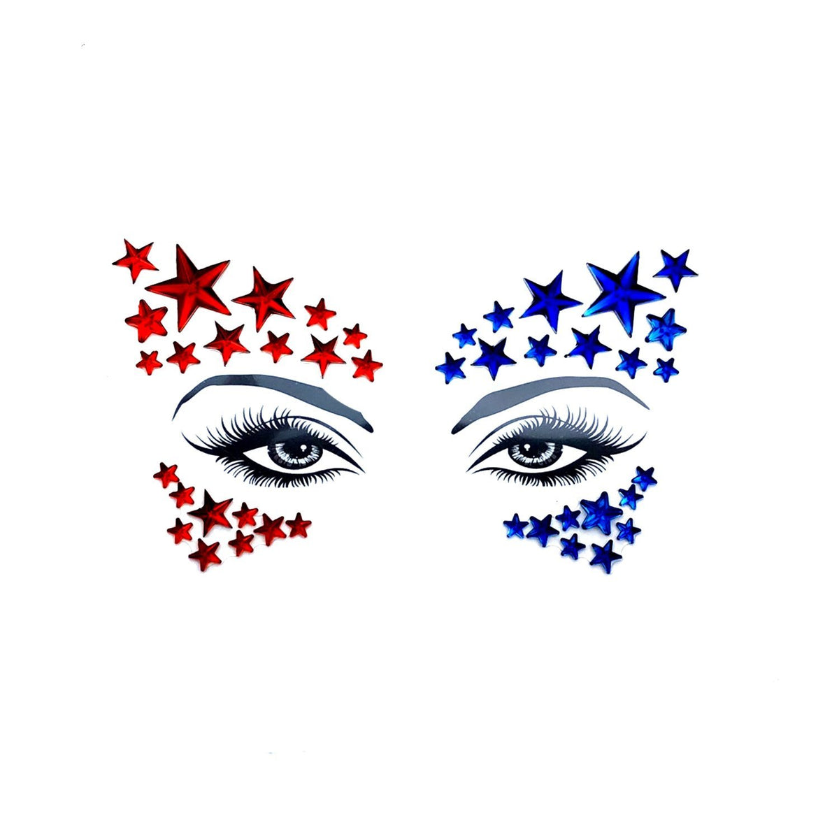 Neva Nude Americana Face Crystal Sticker - Waterproof Gems For Festivals, Raves & Parties