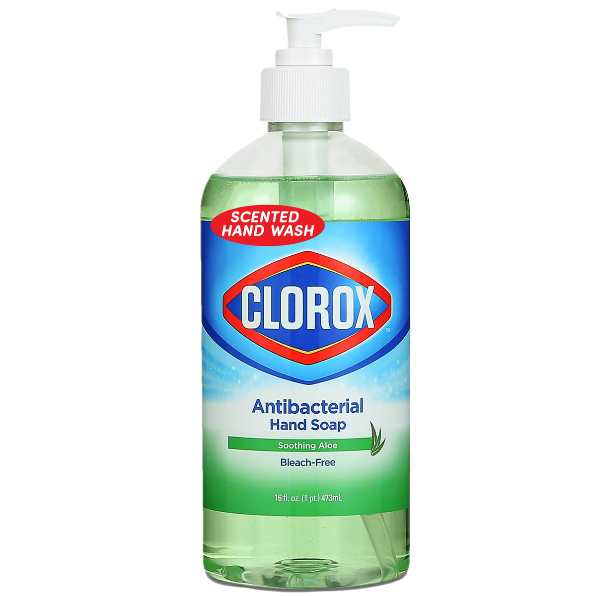 Clorox Liquid Hand Soap Pump - 16 Oz Antibacterial Soothing Aloe, Tough On Dirt, Soft On Hands