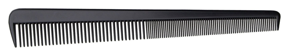 Diane Barber Comb 12 Count - 7.5 Inch Black Plastic Hair Styling Tool