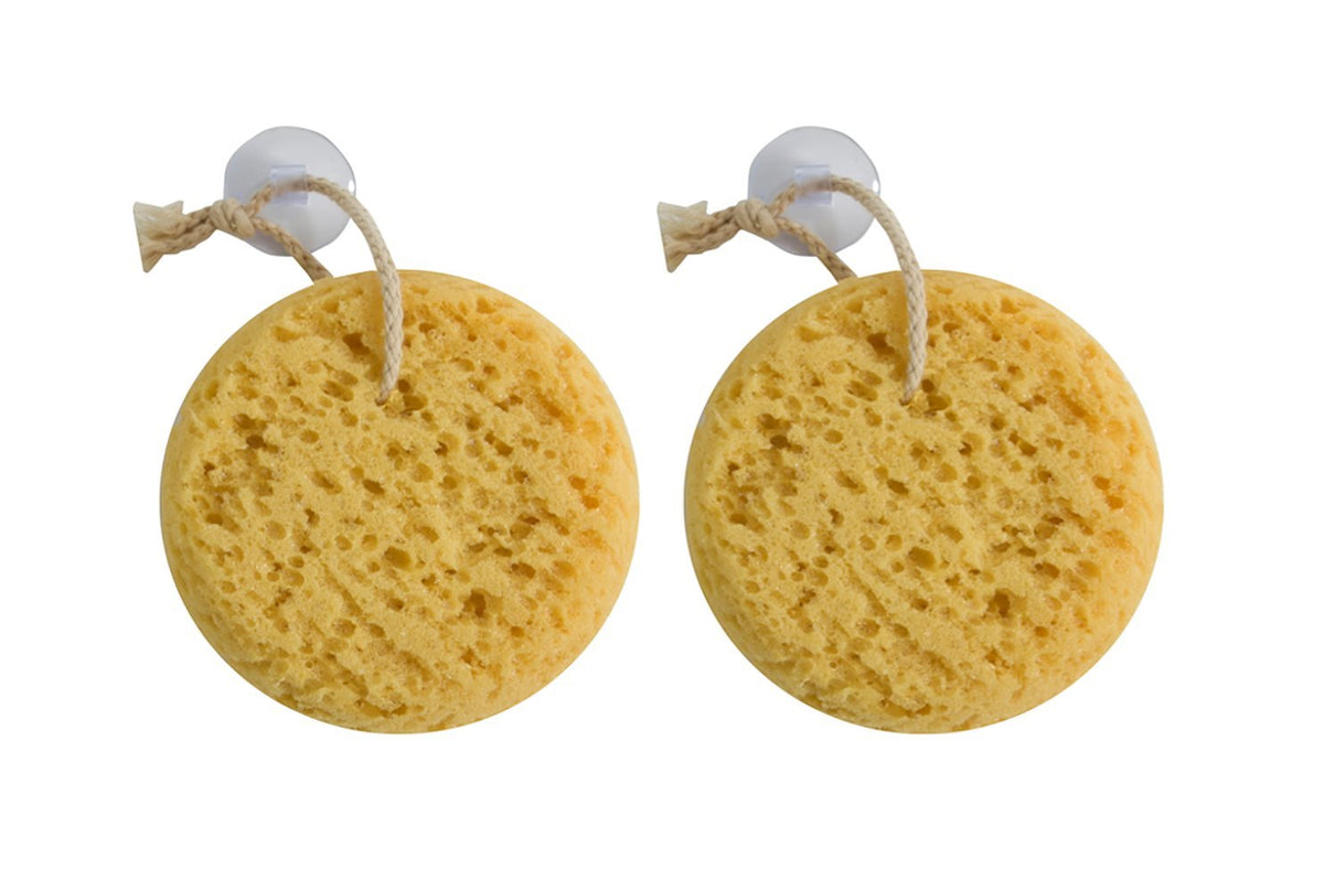 Evriholder Foam Body Sponge - Exfoliating Large Scrubber, 2 Pack, Tan Synthetic Foam