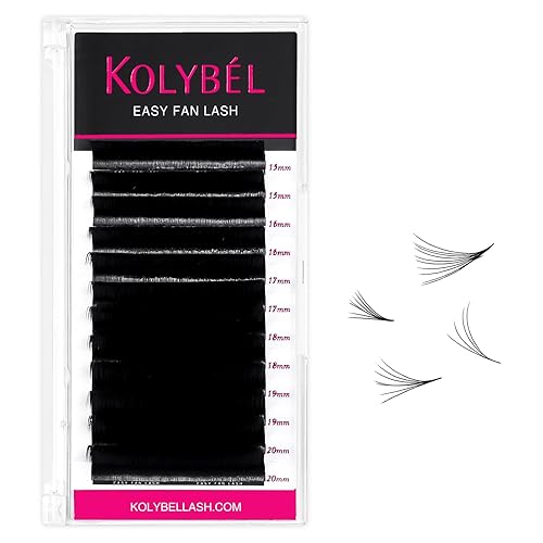 Kolybel Easy Fan Eyelash Extensions 0.12 CC Curl 15-20mm Matte Black Self Fanning Lashes