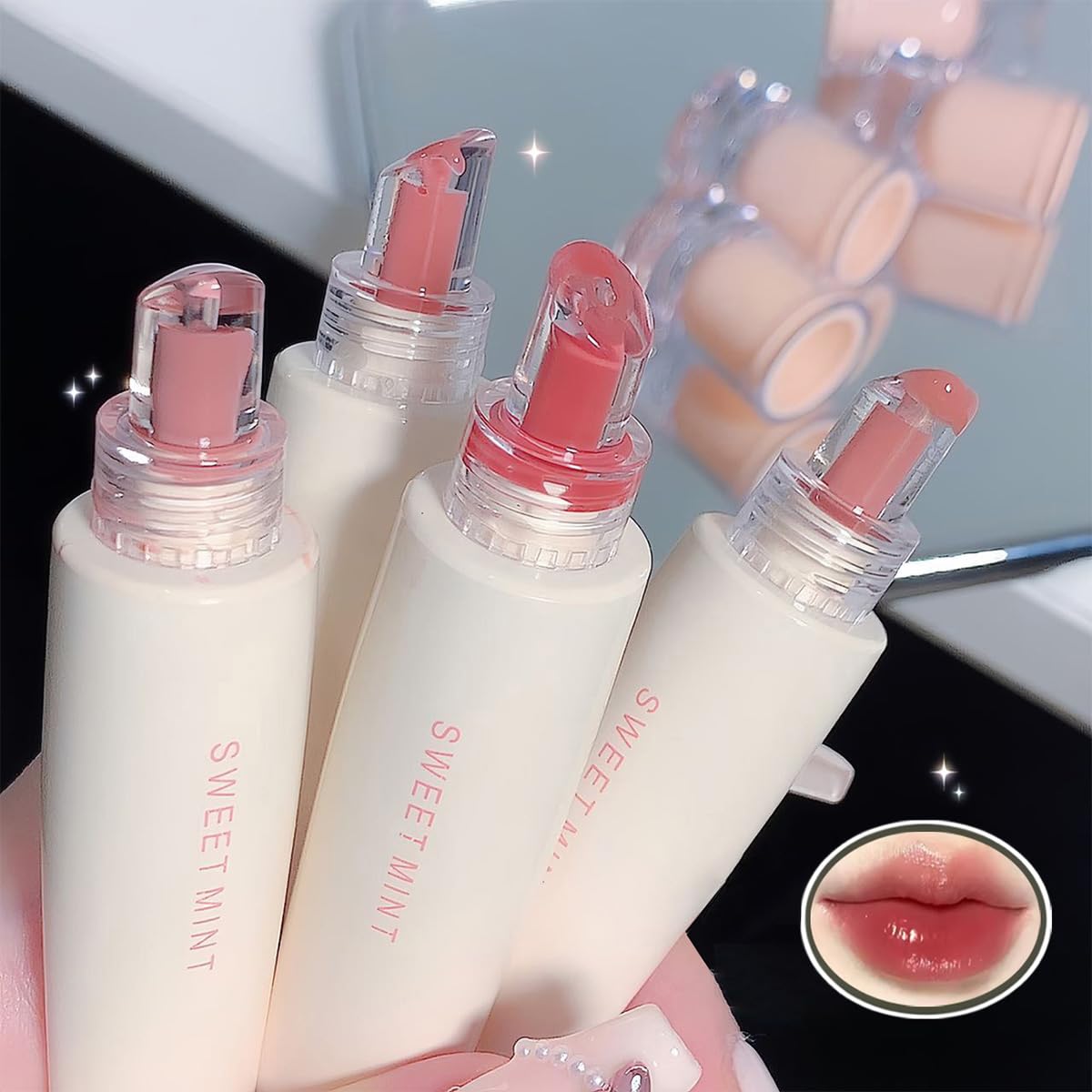 Baorder 4 Pcs Hydrating Jelly Lip Gloss Set - Long Lasting, Waterproof, Moisturizing Lip Balm