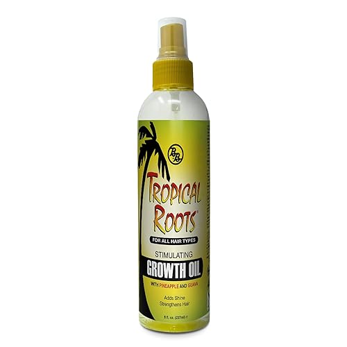 Bronner Bros Tropical Roots Hair Growth Oil - Vitamin A&D, Guava & Pineapple, 8Oz