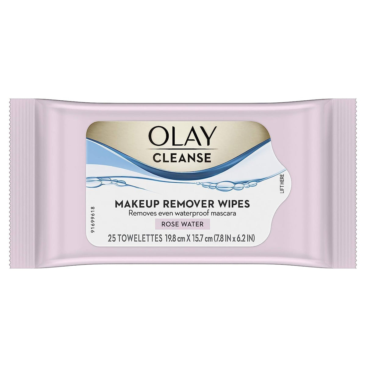 Olay Cleanse Makeup Remover Wipes With Rose Water - 25 Count, Pink