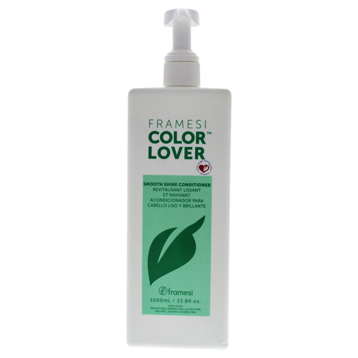 Framesi Color Lover Smooth Shine Conditioner 33.8 Fl Oz, Sulfate Free, Coconut Oil, Color Treated Hair