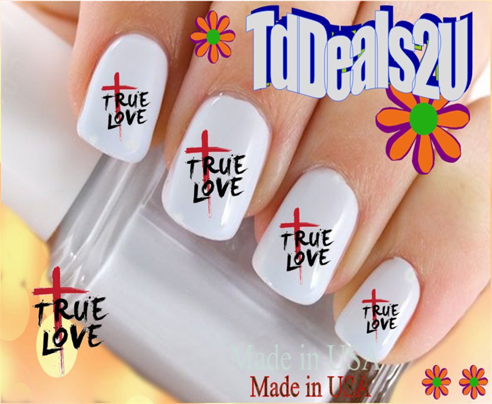 Hipzysticky Jesus True Love Waterslide Nail Art Decals - Salon Quality, Made In Usa