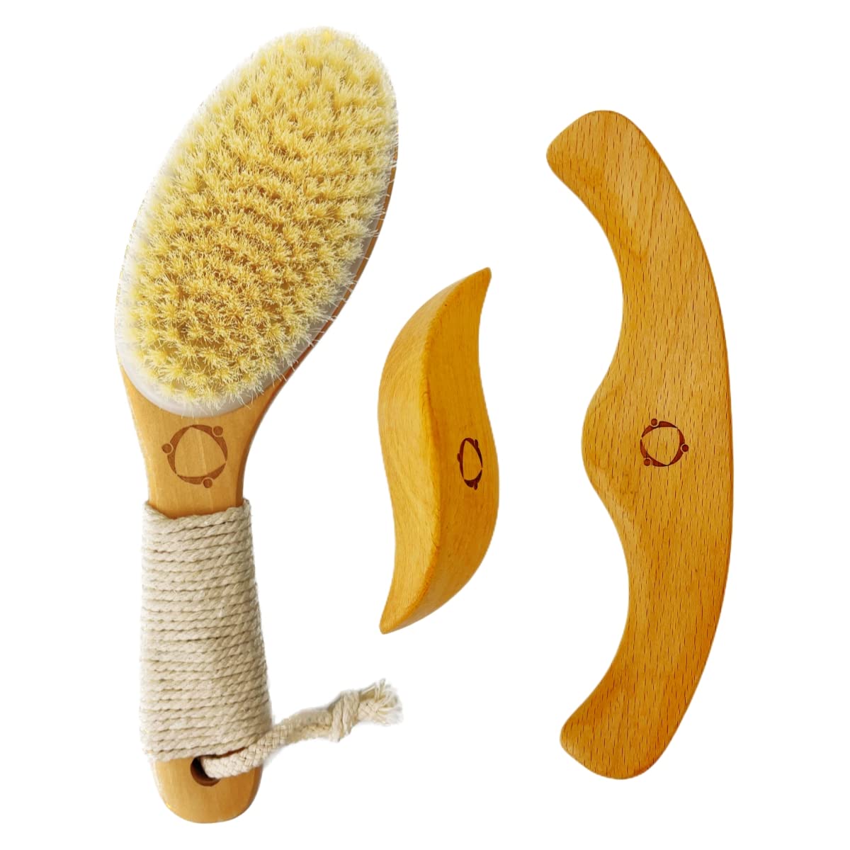 Reccsy Vegan Dry Brushing Body Brush For Lymphatic Drainage & Cellulite, Wood Therapy Tools