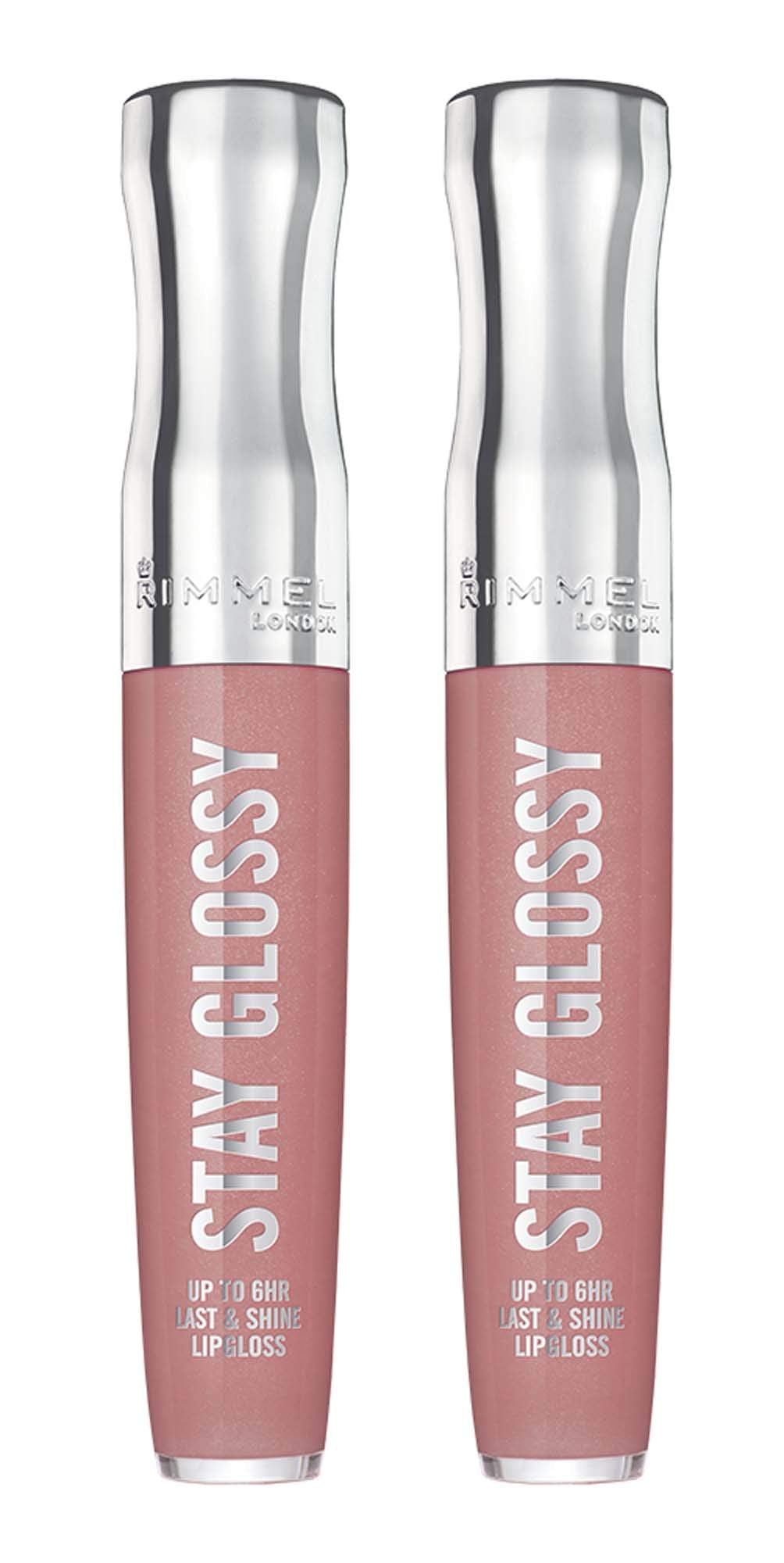 Rimmel Stay Glossy 6Hr Lip Gloss, Blushing Belgraves, 0.18 Fl Oz, Pack Of 2