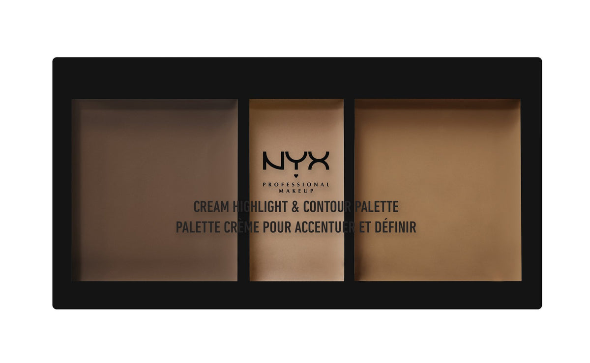 Nyx Professional Makeup Cream Highlight & Contour Palette, Deep, 0.38 Oz