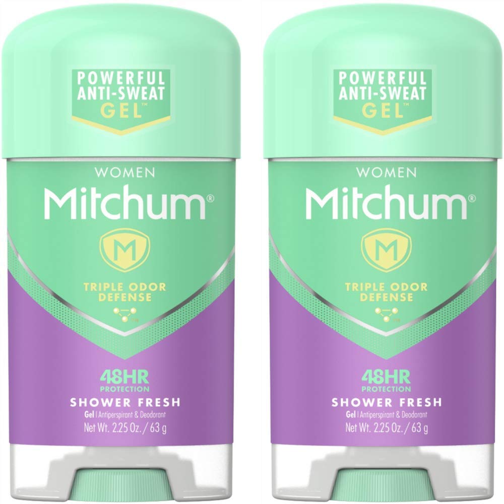 Mitchum Women’S Clear Gel Antiperspirant & Deodorant, Shower Fresh, 2.25 Oz, 2 Pack