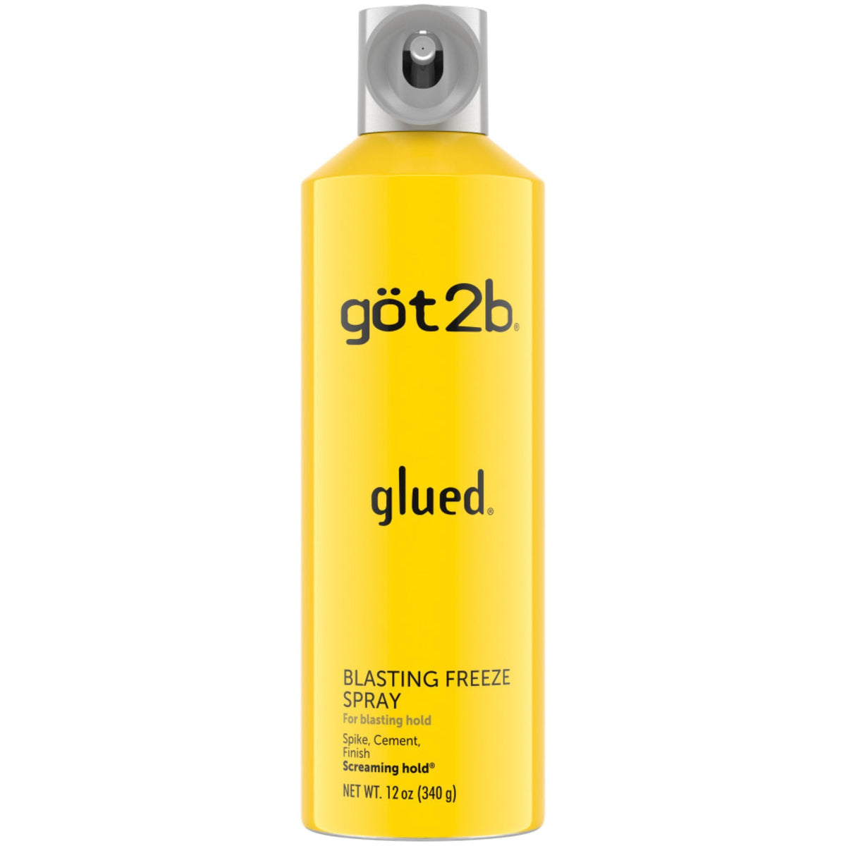 Got2B Glued Blasting Freeze Hairspray, 12 Oz - Strong Hold, Ultimate Freeze, Yellow