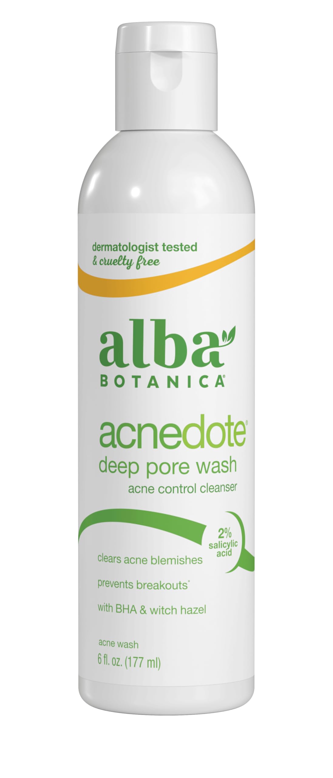 Alba Botanica Acnedote Deep Pore Wash, Maximum Strength, 6 Oz, Green, Willow Extract