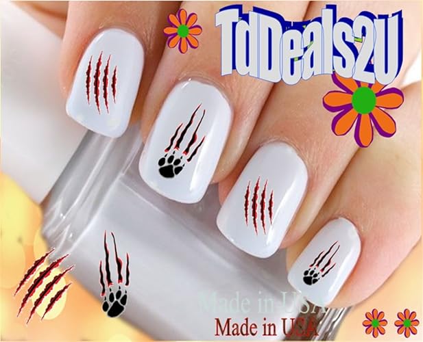 Hipzysticky Nail Art Decals - Animal Claw Marks Waterslide Stickers For Diy Salon Quality Nails