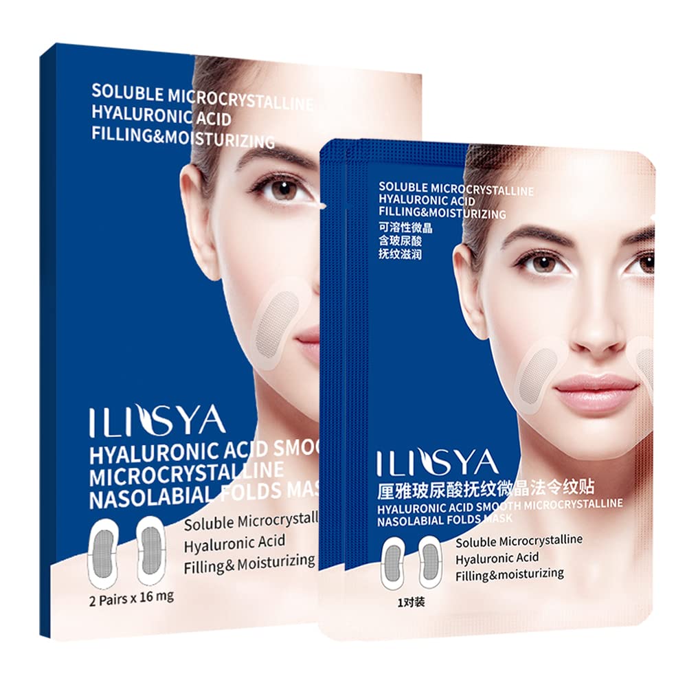 Rouse Hyaluronic Acid Nasolabial Folds Patches For Smile Lines & Face Wrinkles - 2 Pairs