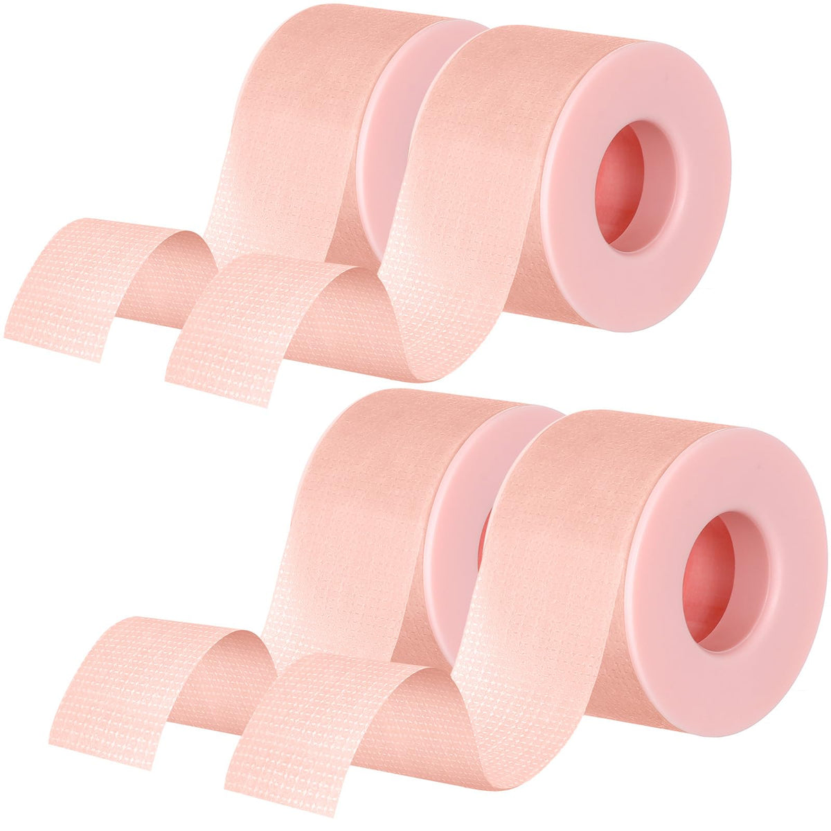 Nuanchu Pink Lash Tape - 4 Rolls Microporous Eyelash Extension Adhesive, 0.98&quot; X 3