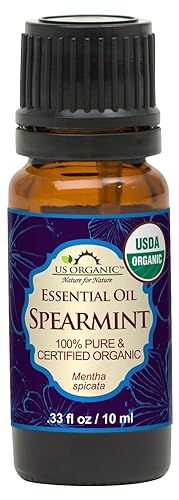 US Organic 100% Pure Spearmint Essential Oil - USDA Organic, 10 ml, Steam Distilled