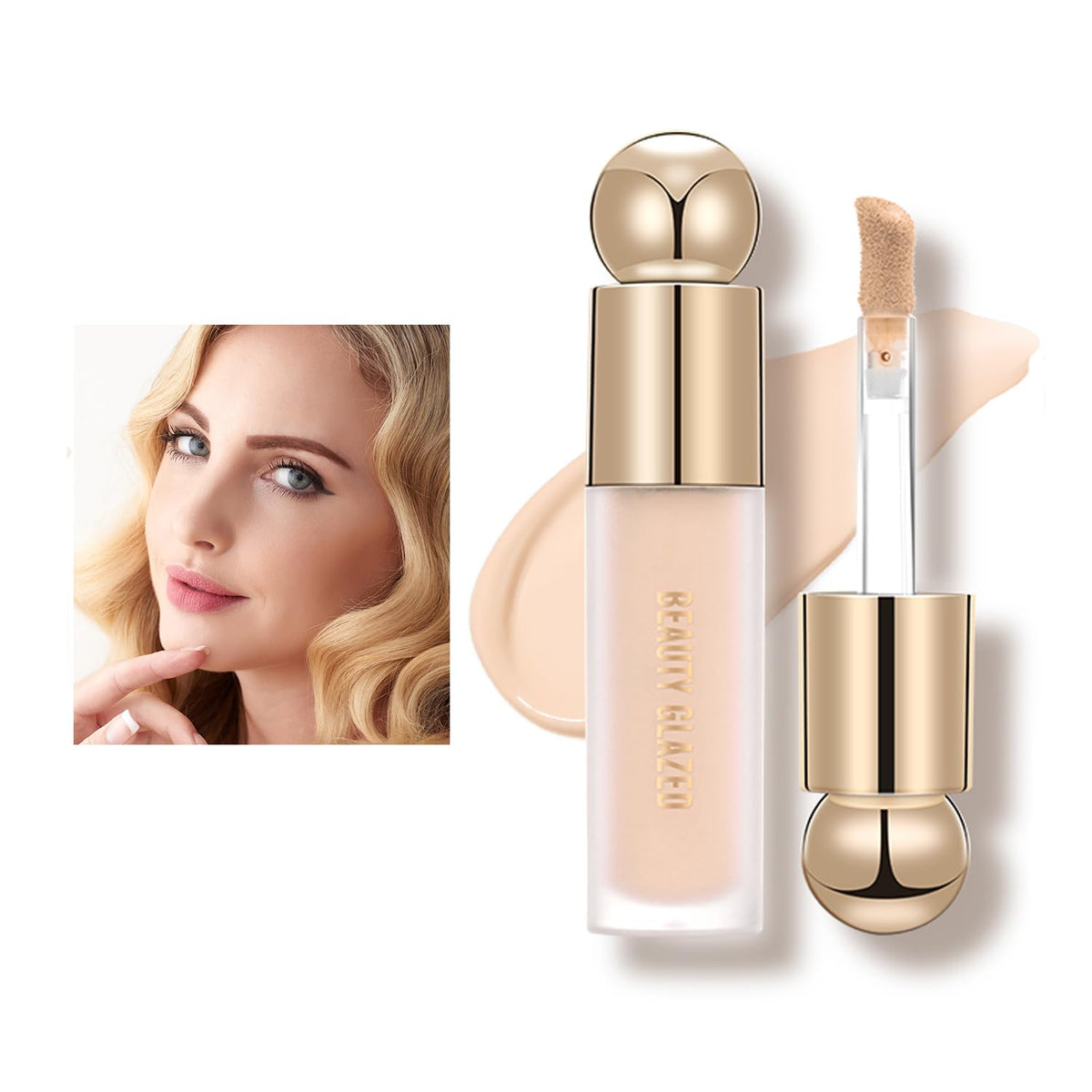 Beauty Searcher Liquid Contour Makeup Concealer - Full Coverage, Waterproof, Matte Finish, 0.04 Oz