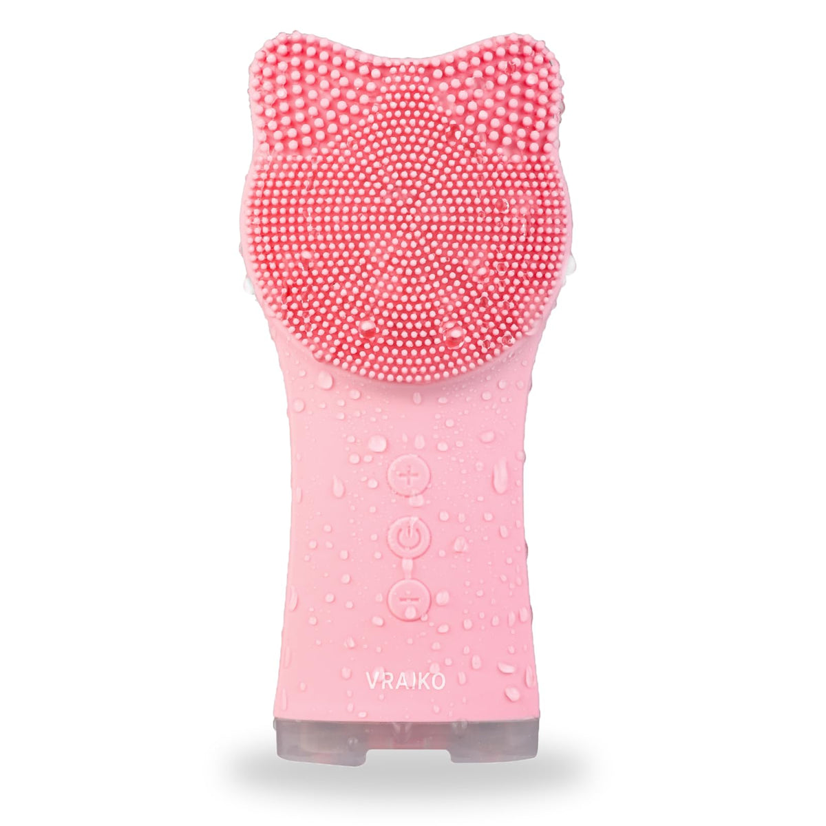 Vraiko Mia Waterproof Silicone Facial Cleansing Brush With Adjustable Sonic Vibration - Pink