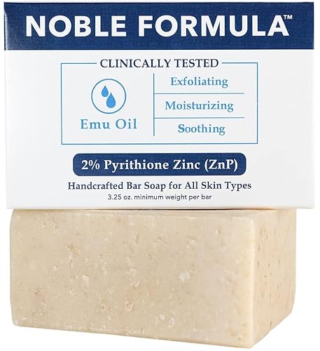 Noble Formula 2% Pyrithione Zinc Emu Oil Bar Soap For Acne, Psoriasis, Eczema, 3.25