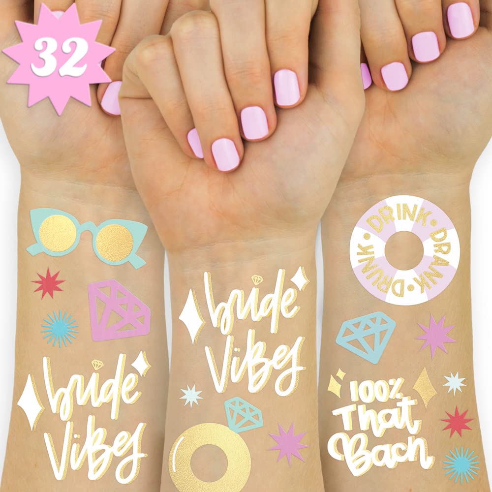 Xo, Fetti Bachelorette Tattoos - 32 Glitter Styles For Bride Party, Favor & Shower Supplies