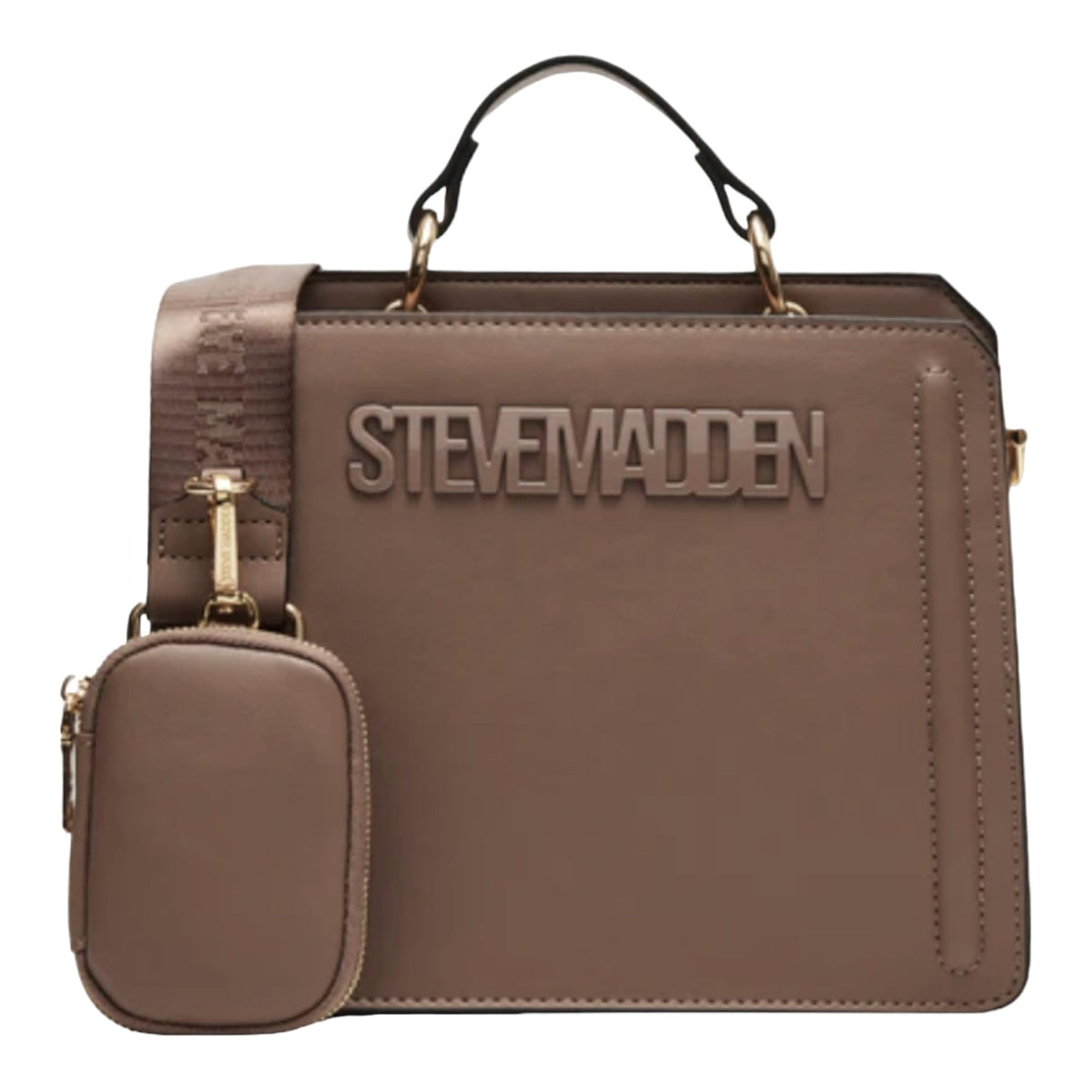 Steve Madden Mushroom Faux Leather Satchel - Stylish Einheitsgröße Handbag for Everyday Use