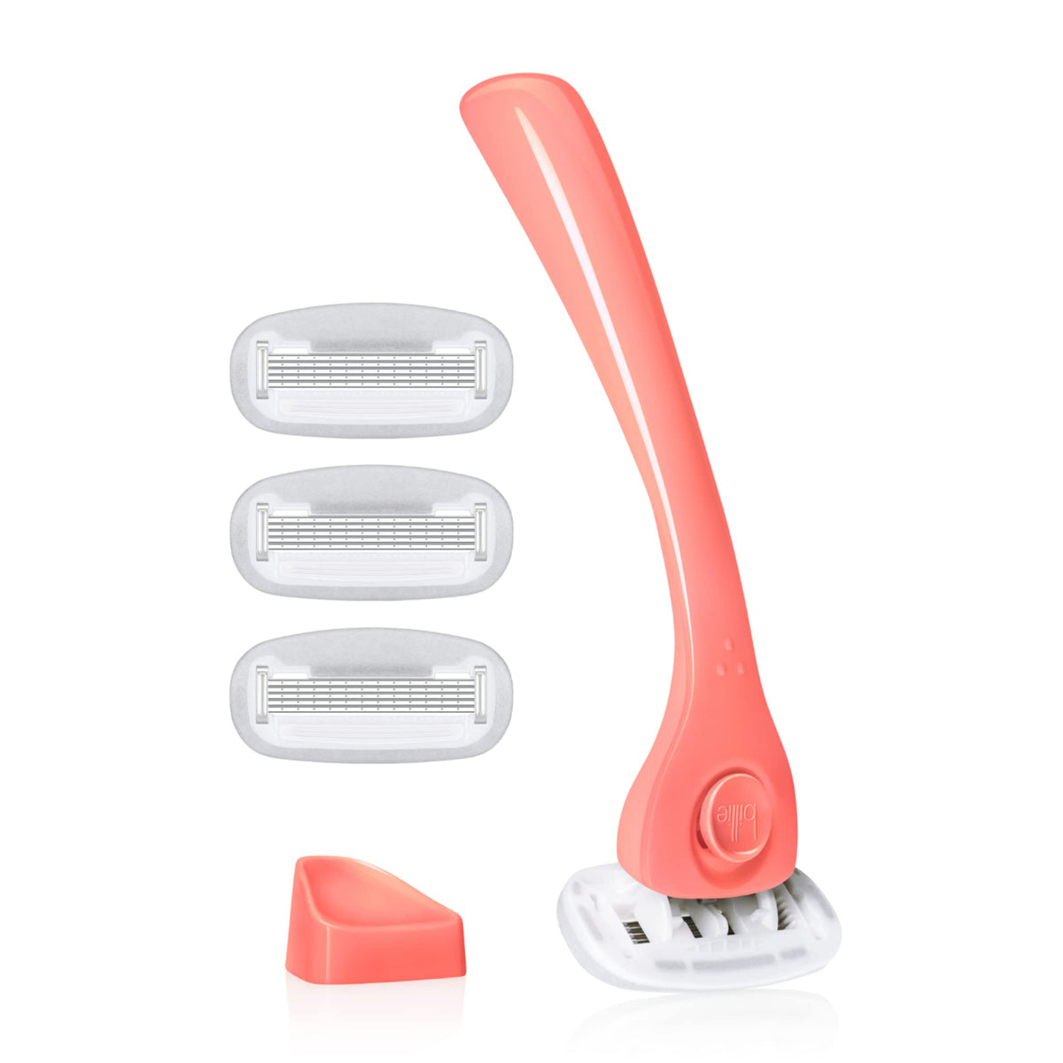 Billie Women'S Shave Kit - Coral Razor + 4 Razor Refills + Magnetic Holder