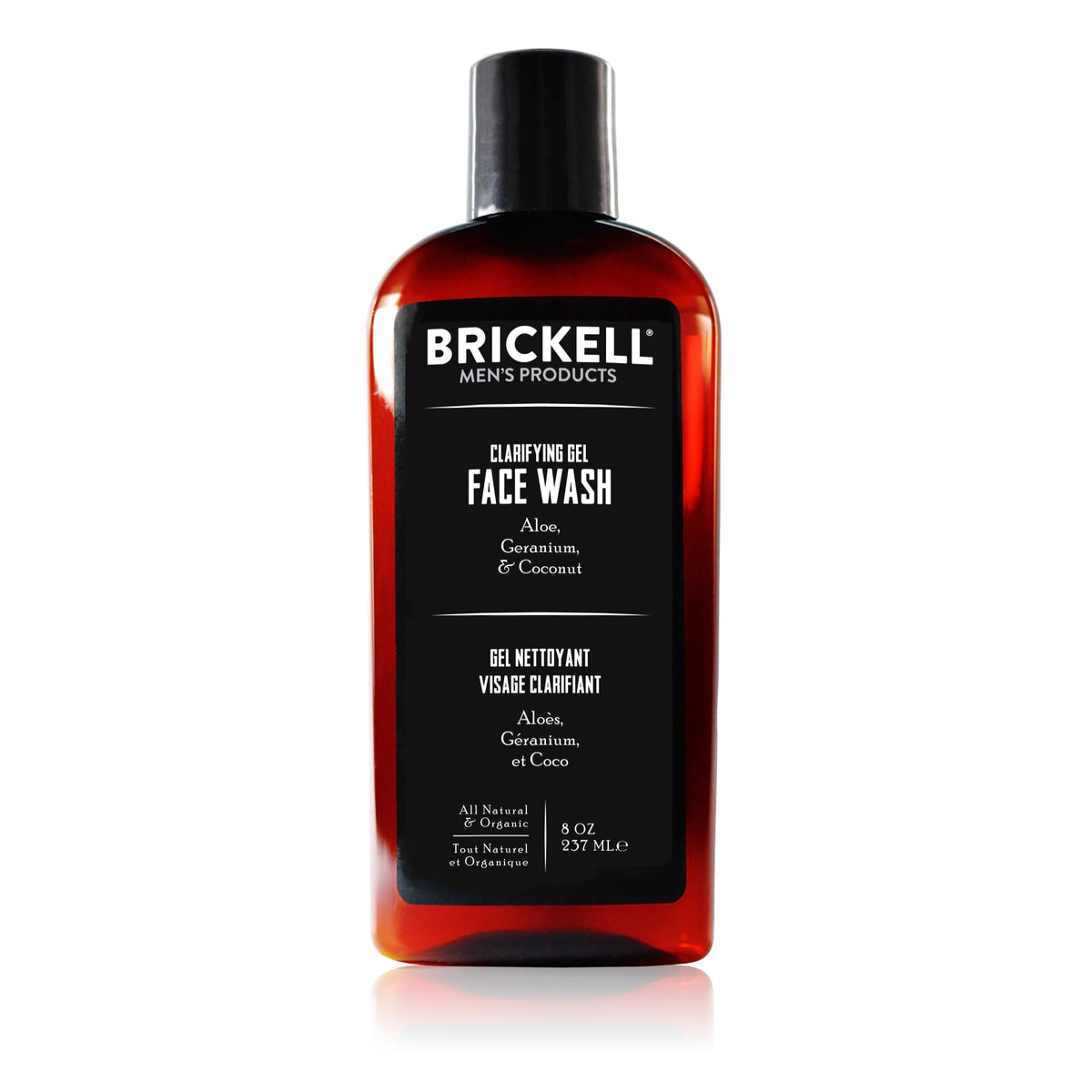 Brickell Men'S Clarifying Gel Face Wash, 8 Oz Natural Foaming Cleanser With Aloe & Coconut